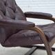 1970s, Scandinavian armchair, brown furniture leather, bent wood.