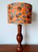 Art Deco wooden lamp and leafy lampshade