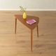 Elegant side table from the 1960s with triangular silhouette, teak wood
