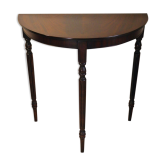 Console demi-lune en acajou
