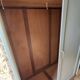 Armoire parisienne penderie 1960 vert grisé rénovée 