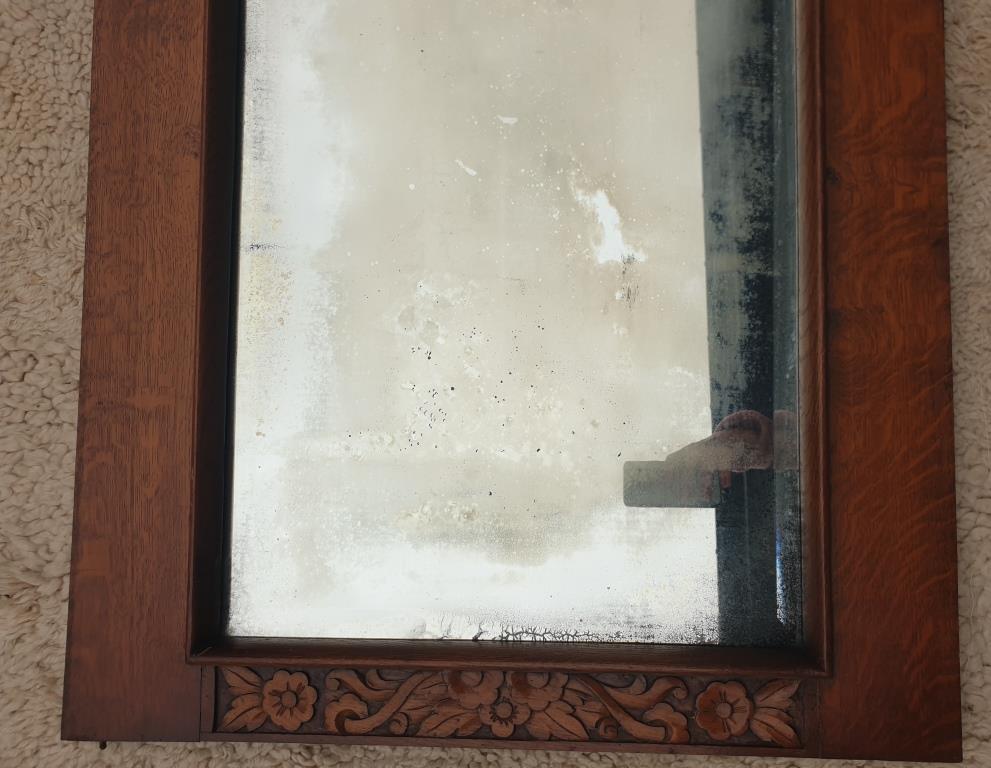 Art Deco door mirror with floral pattern frame