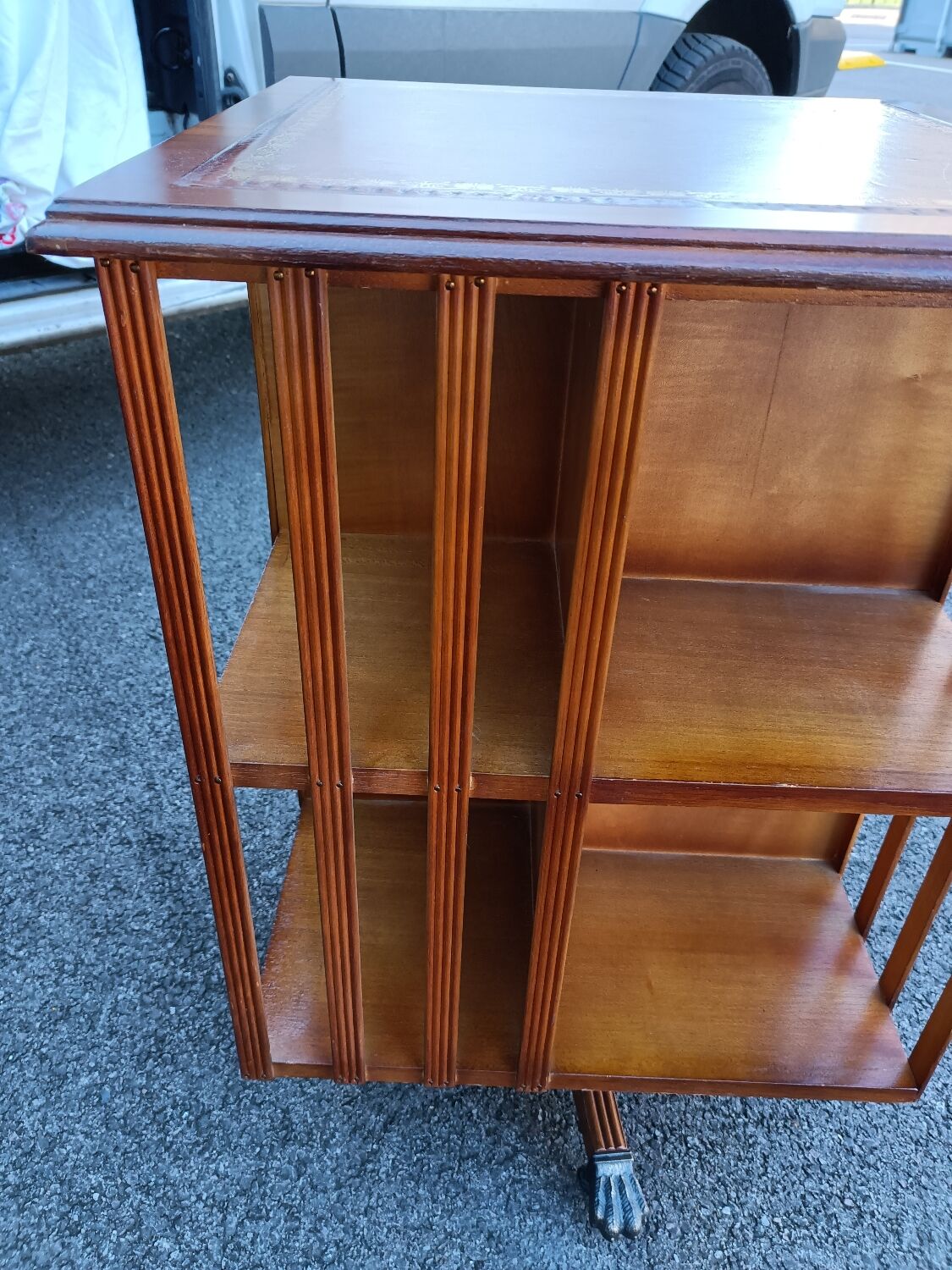 Old vintage English revolving bookcase