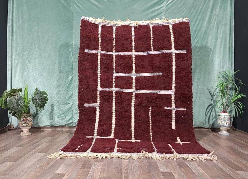 Handmade Moroccan wool Berber rug size 140 x 260 cm