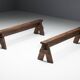 Brutalist Folk Art Benches, France, 19th Century