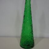 "Bumpy" green Italian glass carafe