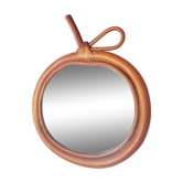 Miroir rotin pomme 1970