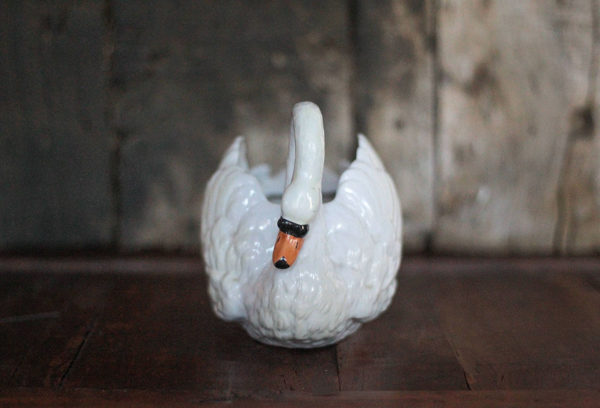 Jardinière céramique cygne, cache-pot cygne, vide poche
