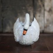 Jardinière céramique cygne, cache-pot cygne, vide poche