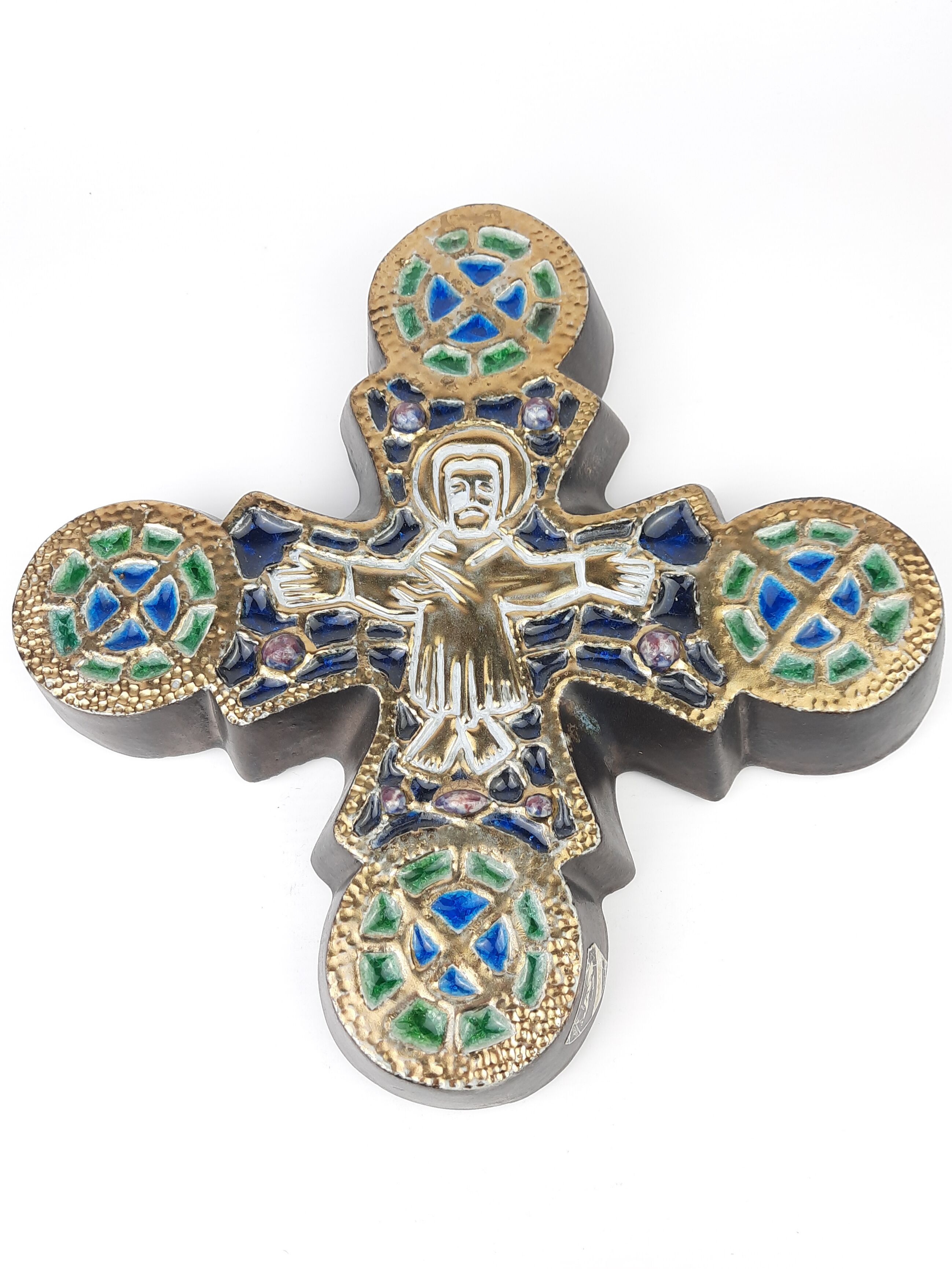 Art deco roger guérin bouffiloux ceramic cross