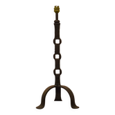 Brutalist lamp base in wrought and beaten iron, France, 1920 to 1960.