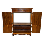 Wooden buffet TV in yew Abbey Craft Mid-Century Modern Sheraton details