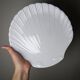 3 vintage flat plates with scallop shells, fine Limoges porcelain