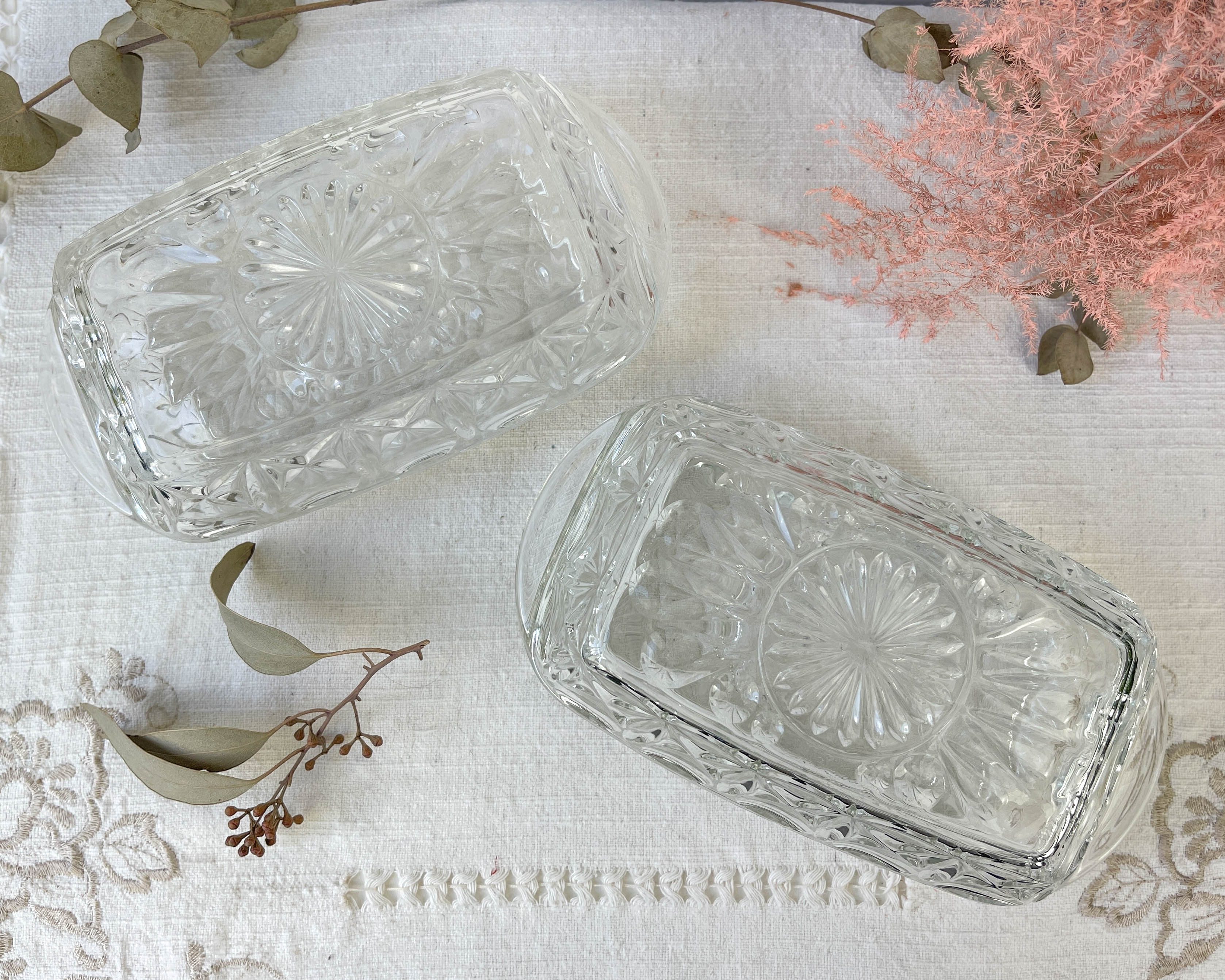 Vintage glass butter maker made in france reims