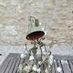 Italian cage chandelier decorated with ceramic roses and glass paste pendants