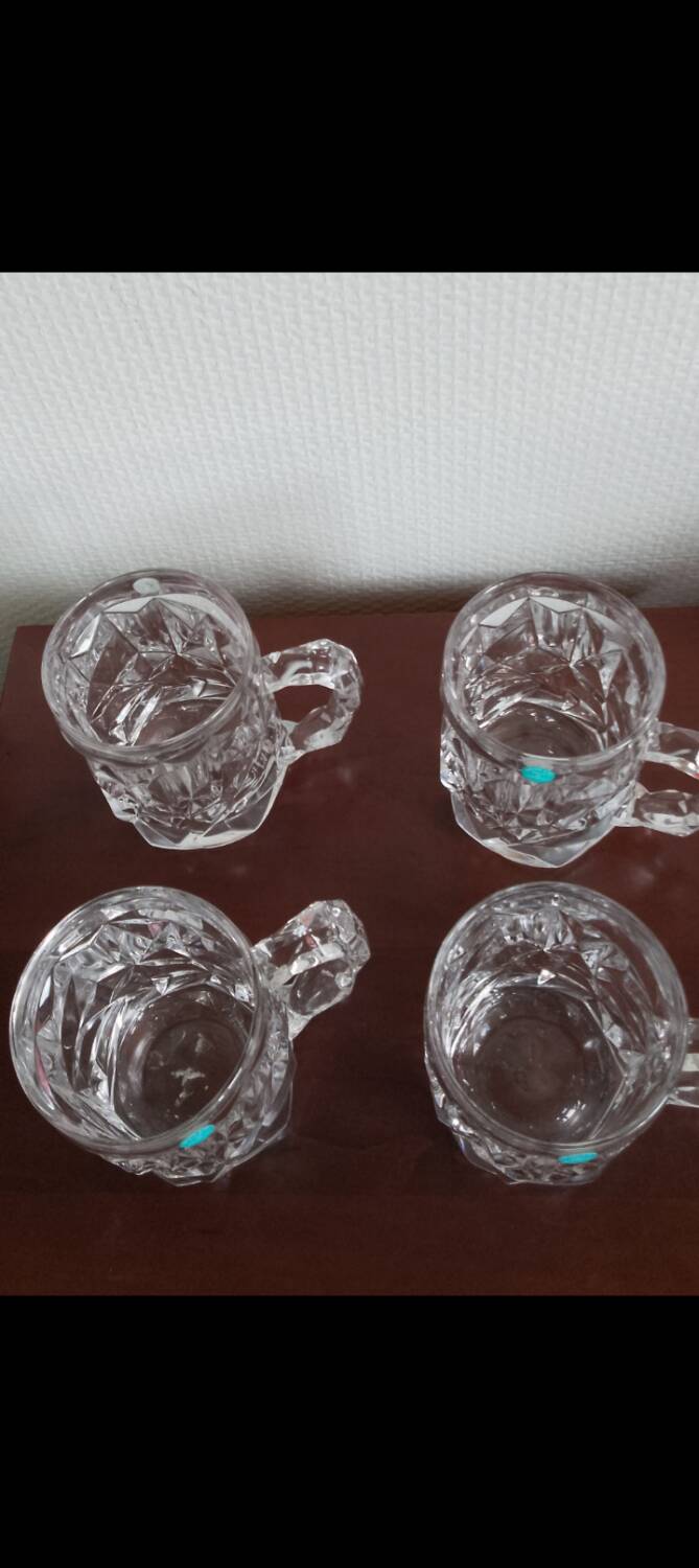 4 cut crystal beer mugs from Tiffany and Co.