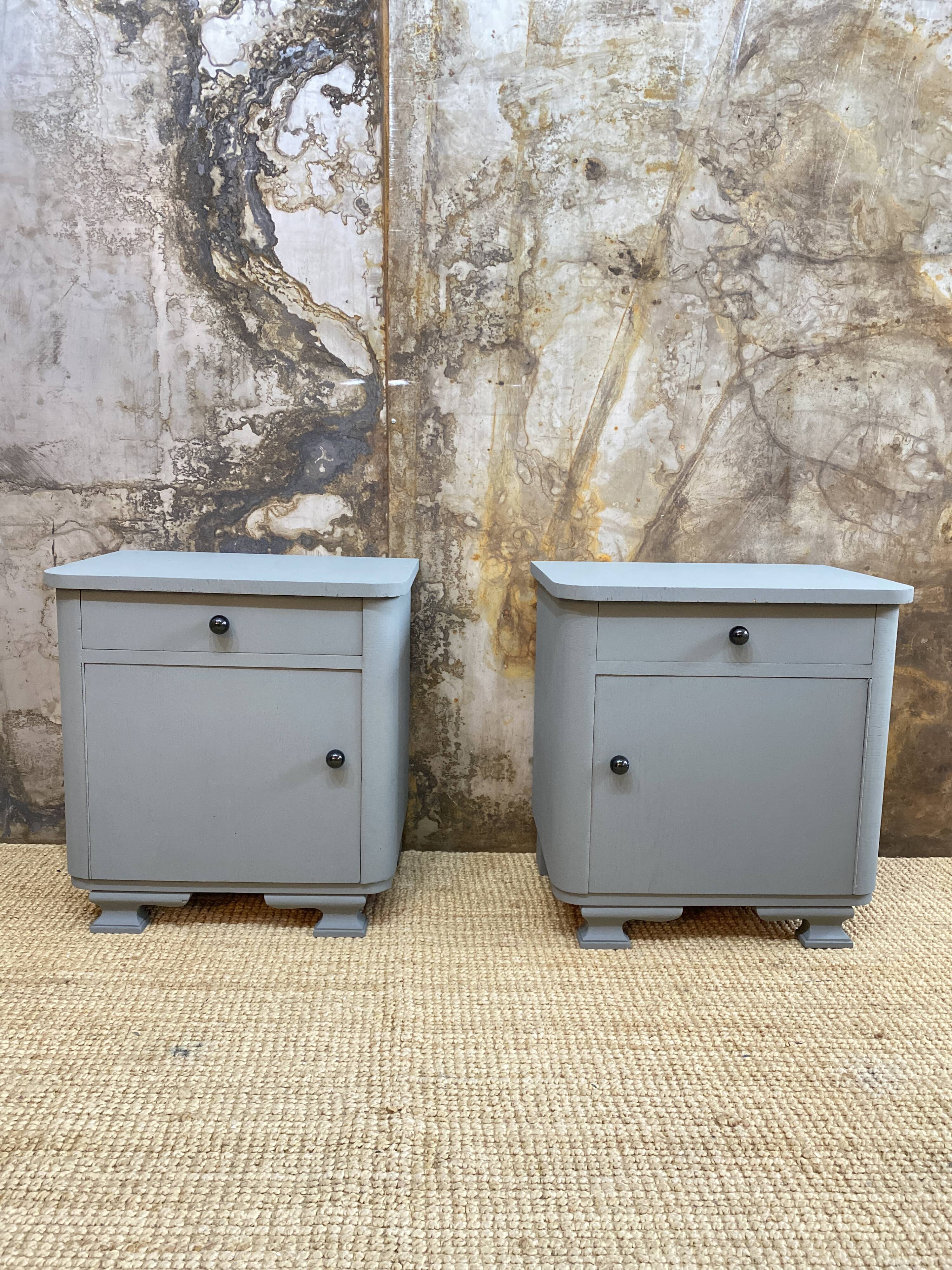 Pair of bedside tables 50s slate