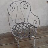 Xix° wrought iron garden armchair