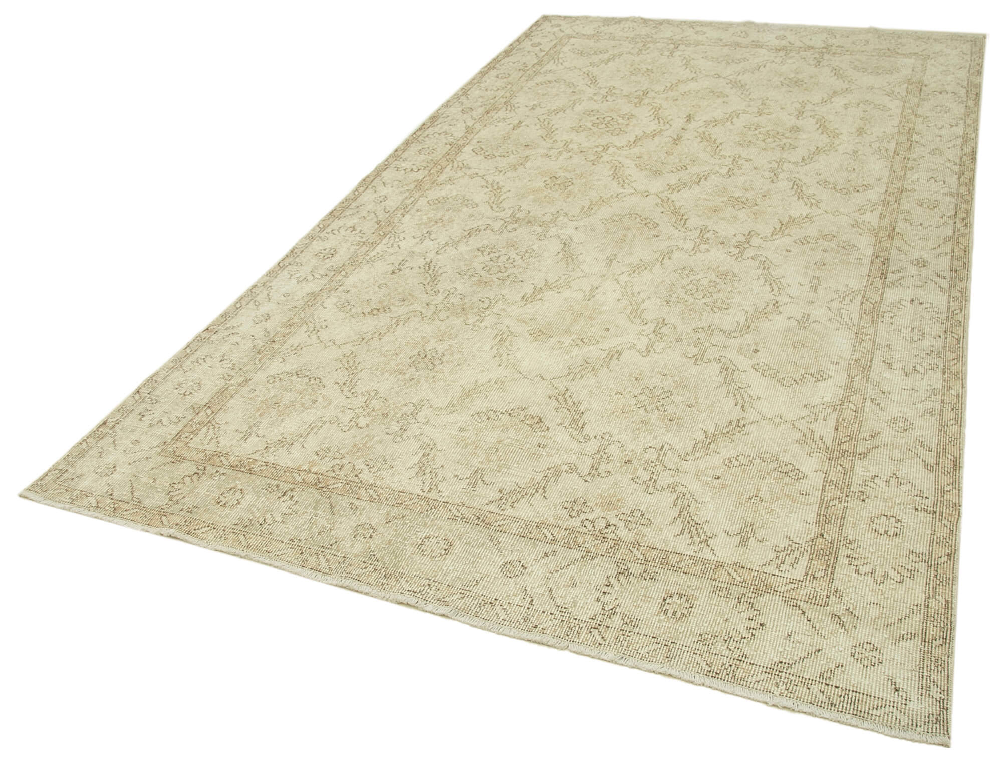 Handwoven contemporary anatolian beige rug 169 cm x 296 cm