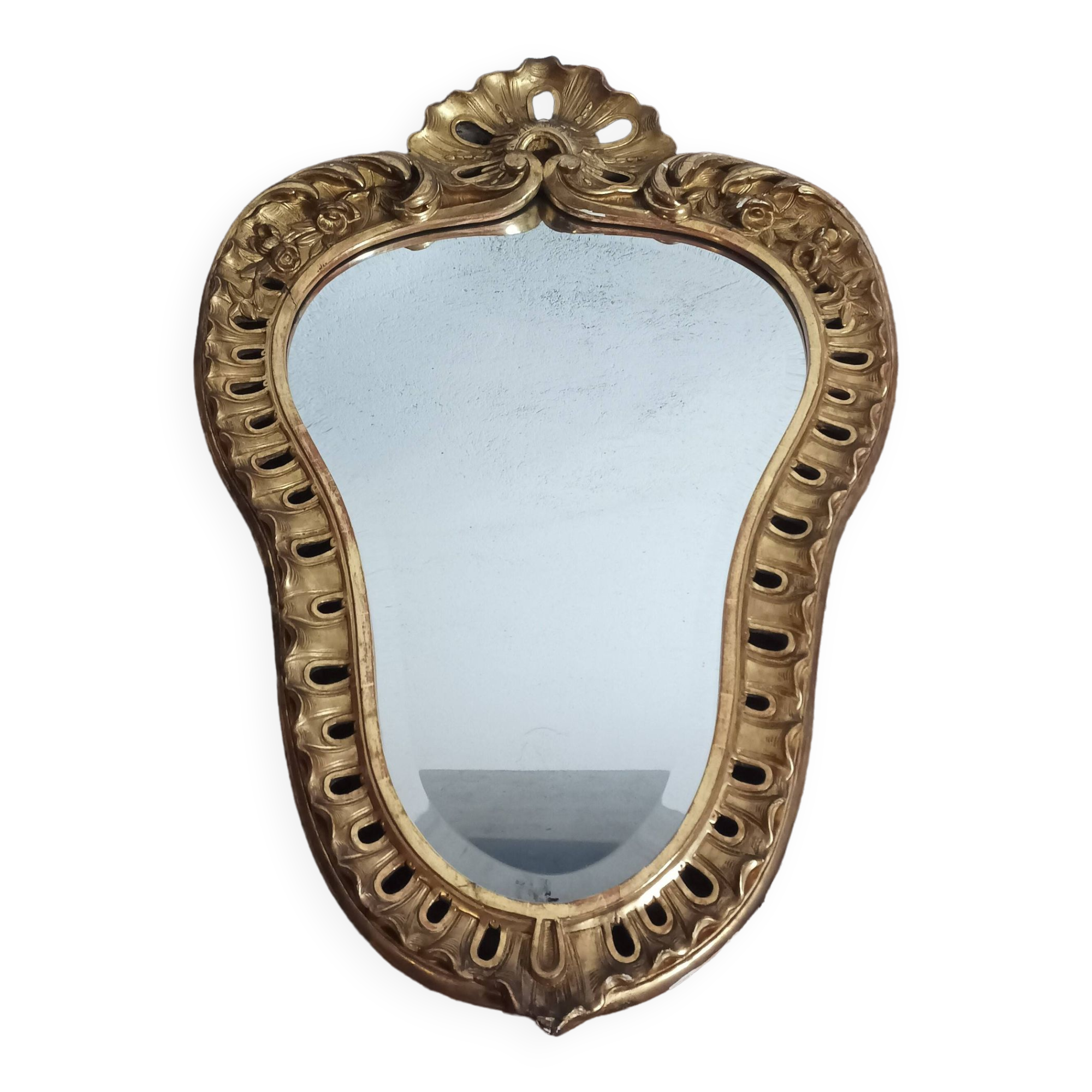 Louis XV style gilded carved wooden mirror