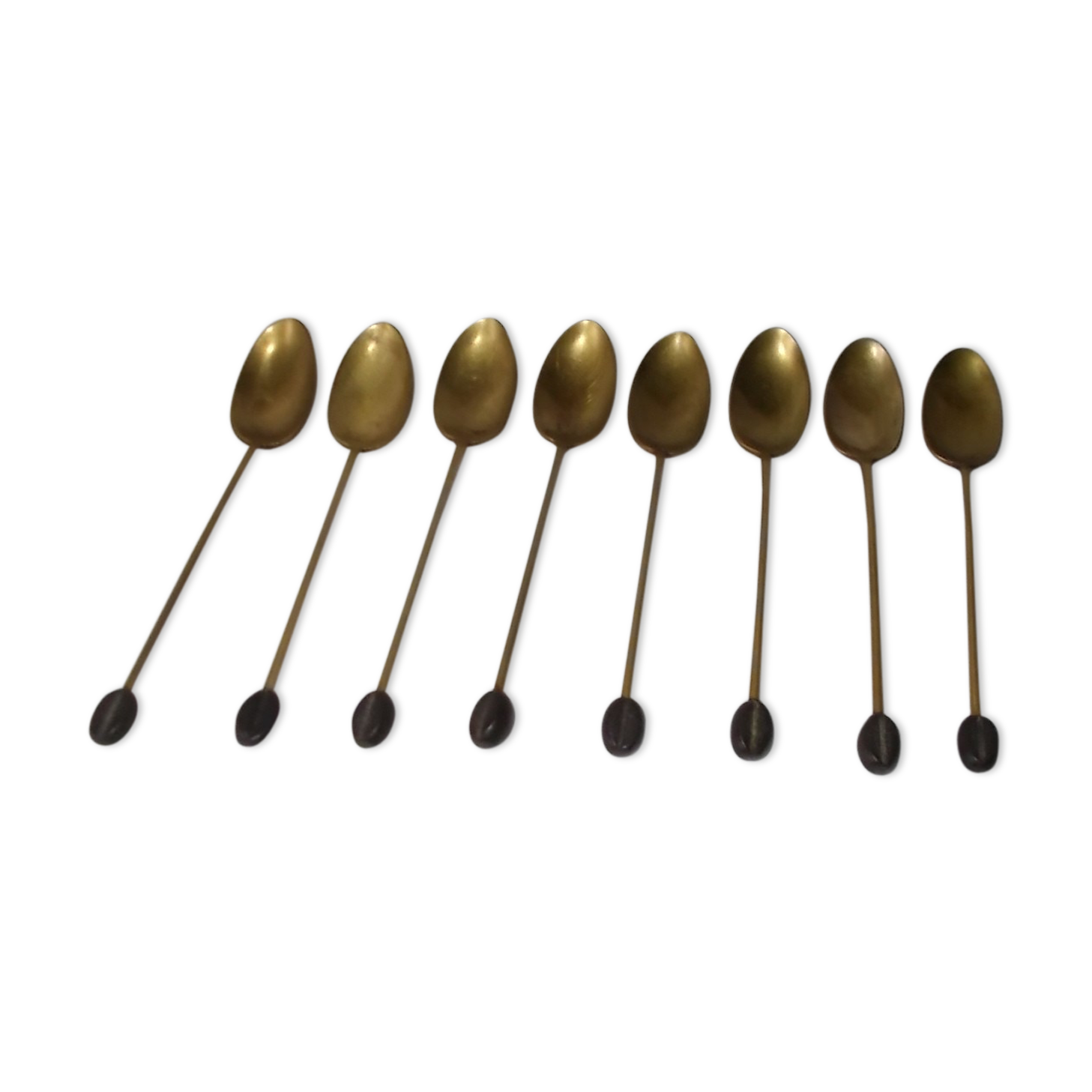 8 coffee spoons in vermeil