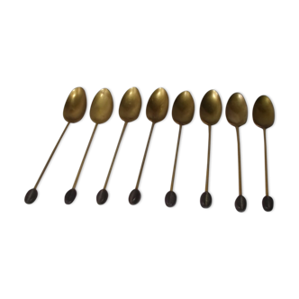 8 coffee spoons in vermeil