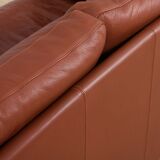 Brown aniline leather sofa, 1970/80s