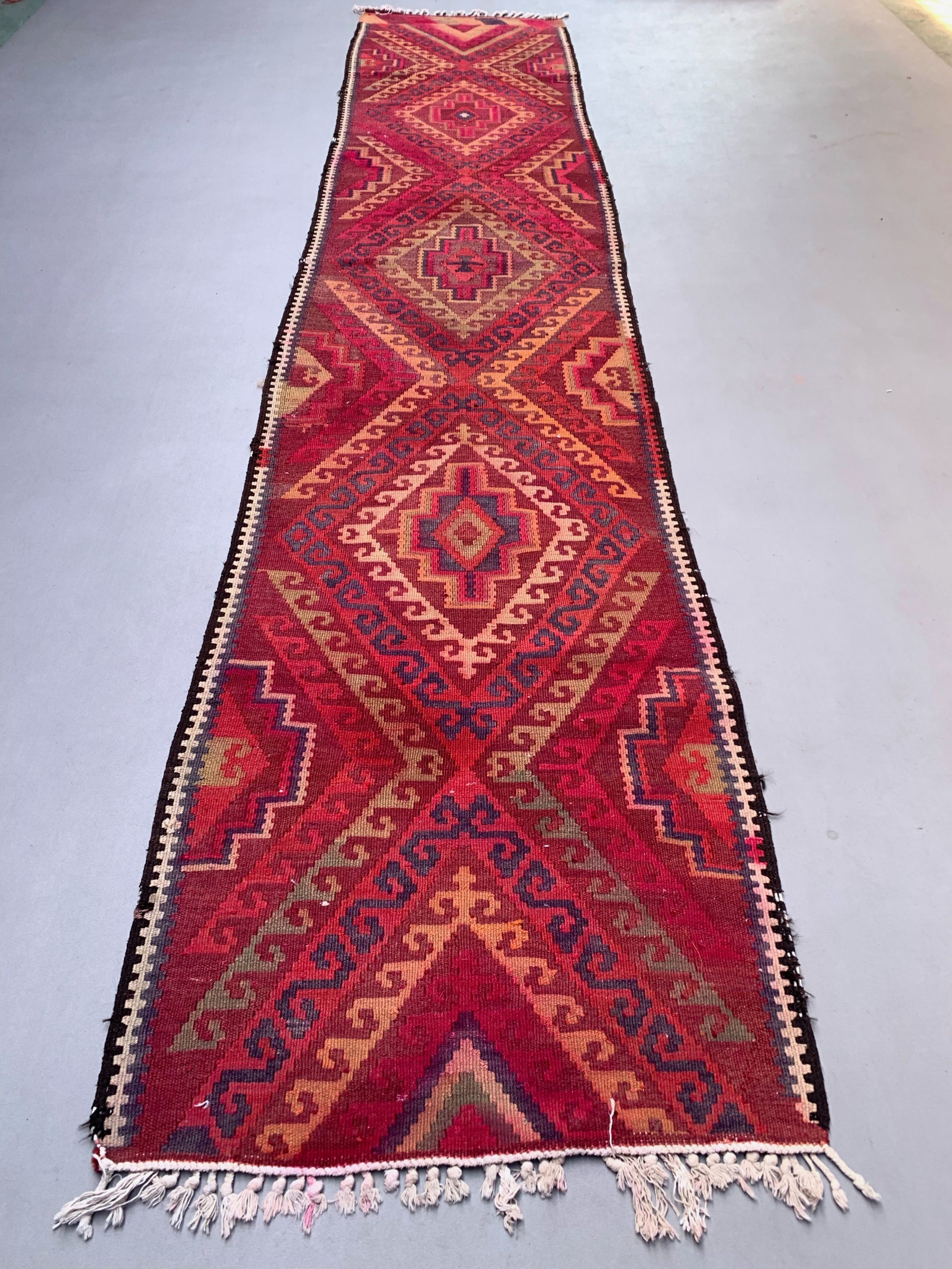 Old turkish kilim runner 480x95 cm