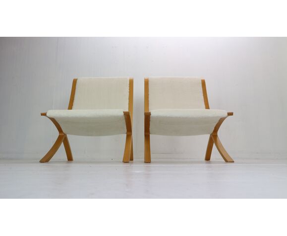 Ensemble de 2 fauteuils « AX » de Peter Hvidt & Orla Mølgaard-Nielsen  pour Fritz Hansen