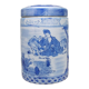 Vintage porcelain China pot covered white blue décor