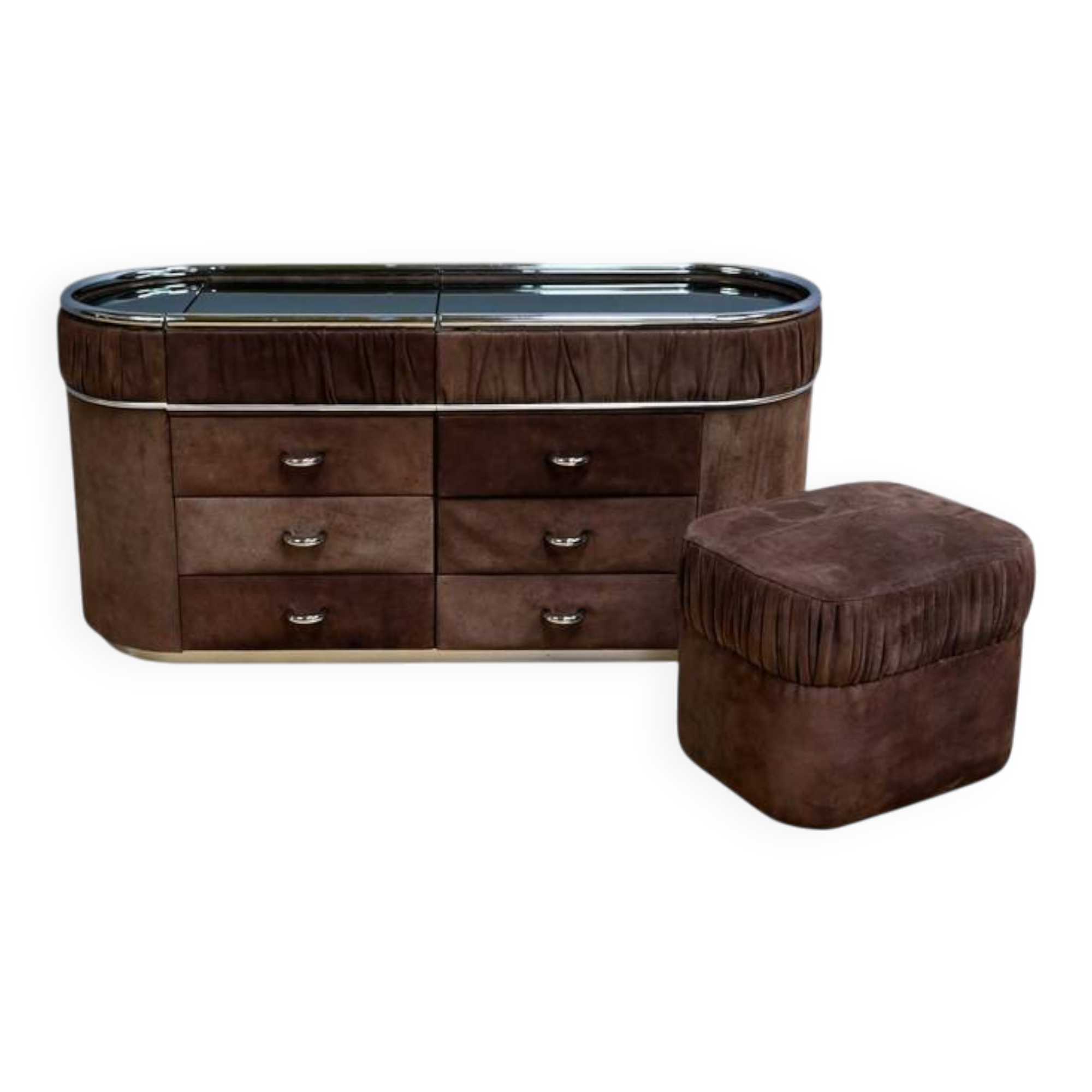 Dressing table and its pouf, Italian design – 1970