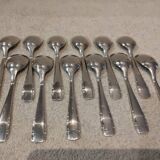 12 silver-plated metal ice cream scoops, silversmith Argental, Art Deco style, 13.3cm