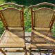 Duo de chaises en bois tourné style bambou
