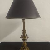 Pair of brass lamps at the end of the 19th century