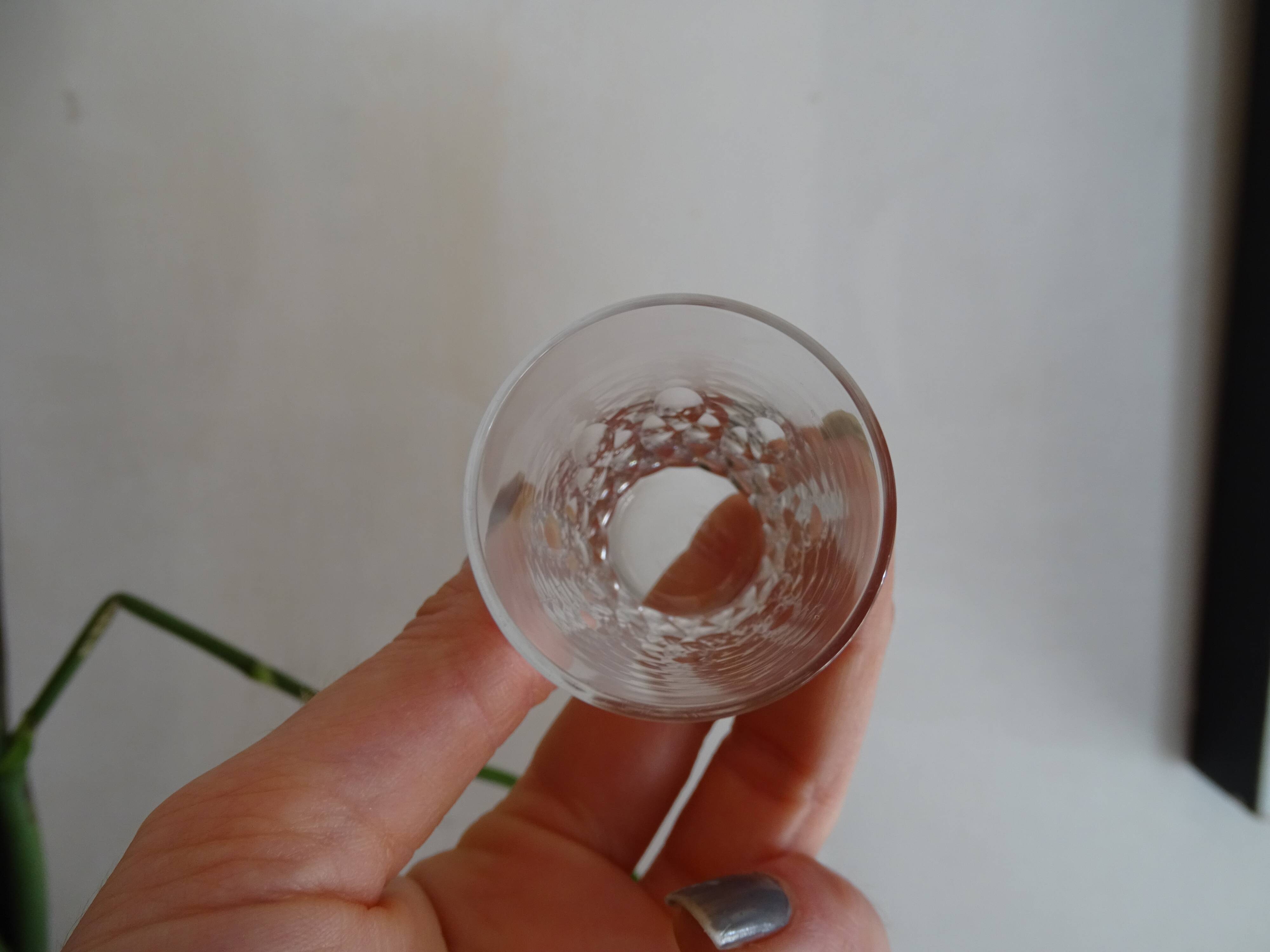3 glass cut crystal Baccarat signed different