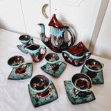 Impressionnant service à café français en céramique de Vallauris, design de style milieu du siècle