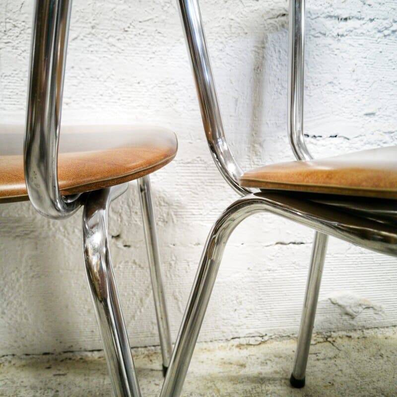 Vintage chrome and skai chair