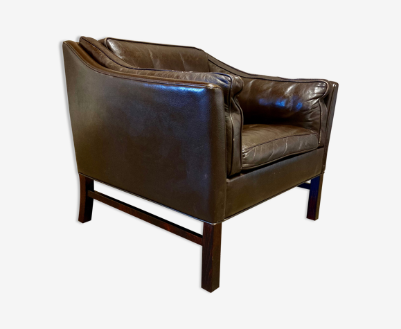 Fauteuil cuir design scandinave 1960