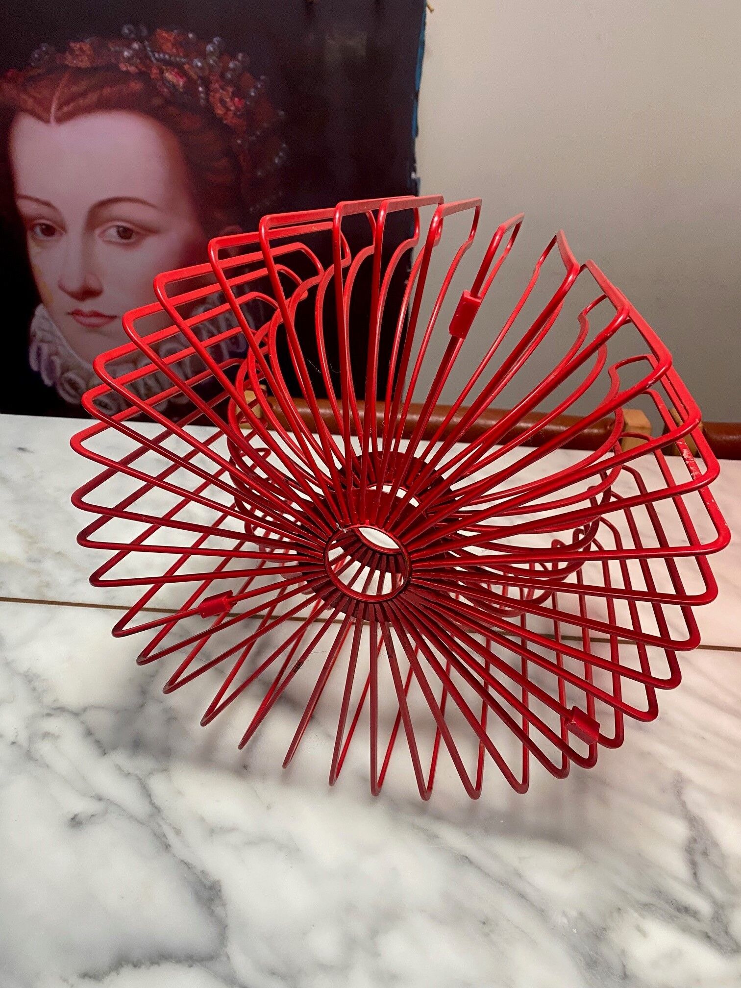 Tradig fruit basket by Ehlen Johansson red metal