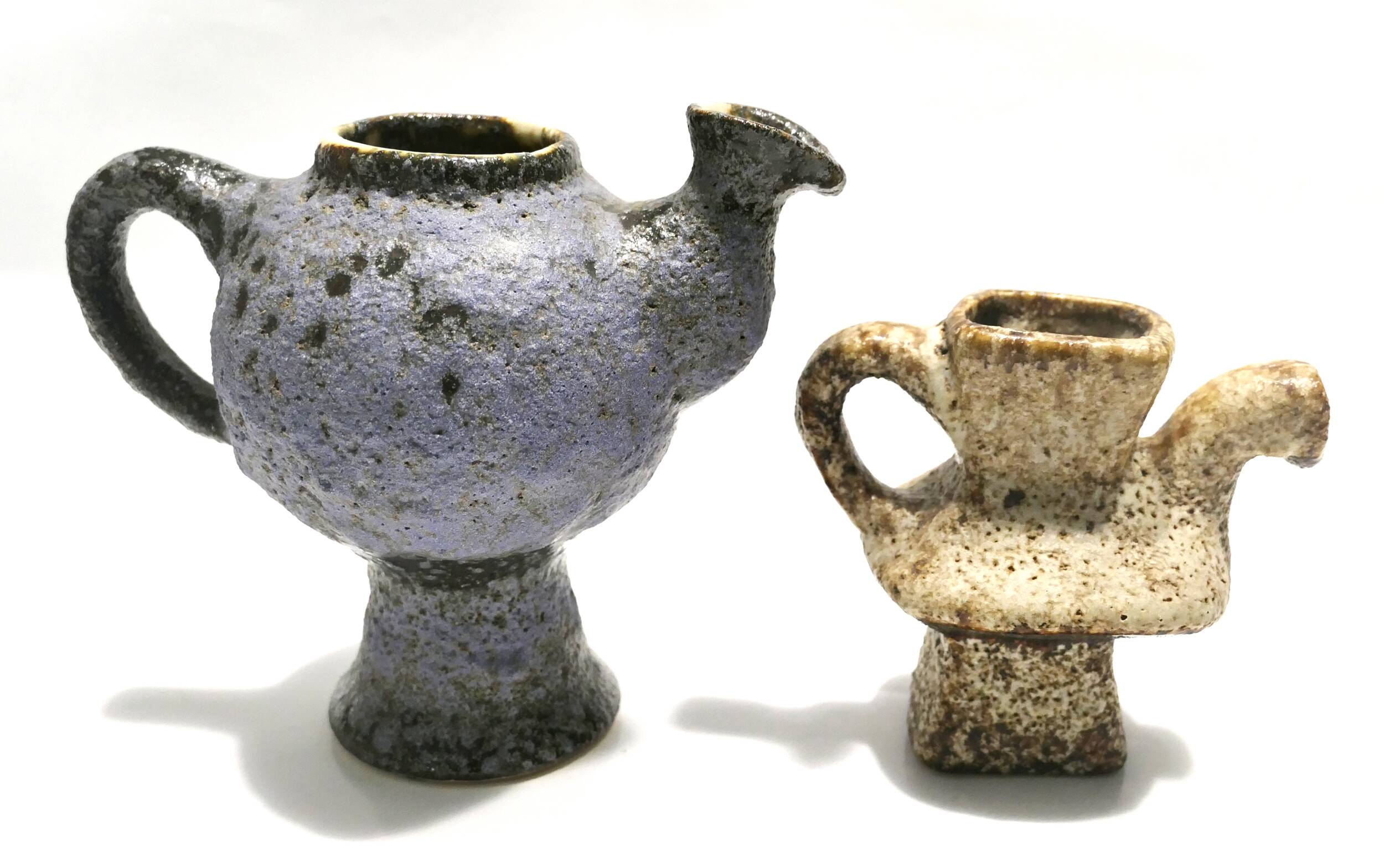 Pair of small ceramics from 1973 by Van Woerden for Vest Gouda