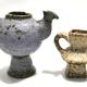 Pair of small ceramics from 1973 by Van Woerden for Vest Gouda