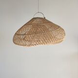 Small rattan lampshade in the shape of a braided hat