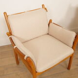 Set of 2 vintage armchairs | Illum Wikkelsø for Silkeborg | Model Genius | Teak