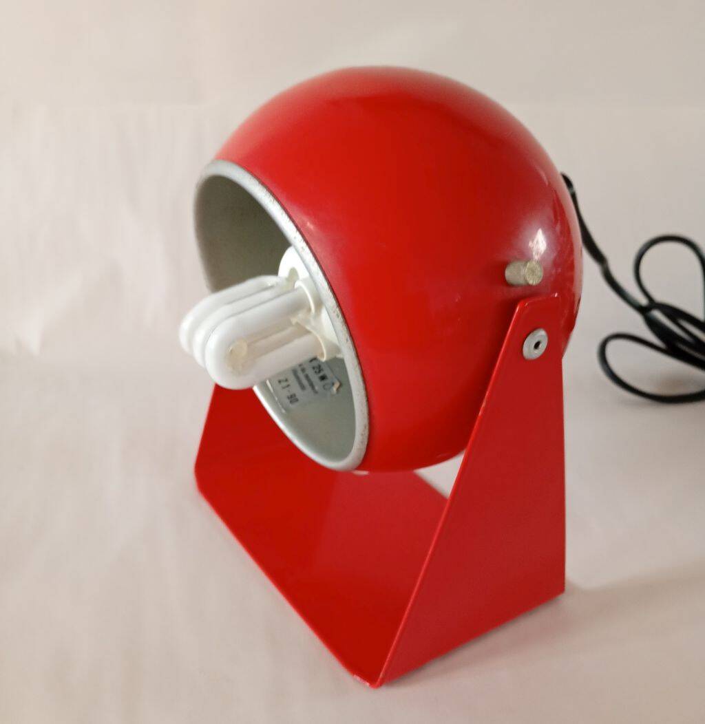 Vintage Red Eyeball Desk Lamp by Veneta Lumi – 1970s/1980s Space Age