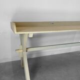 XXL vintage desk with water green patina