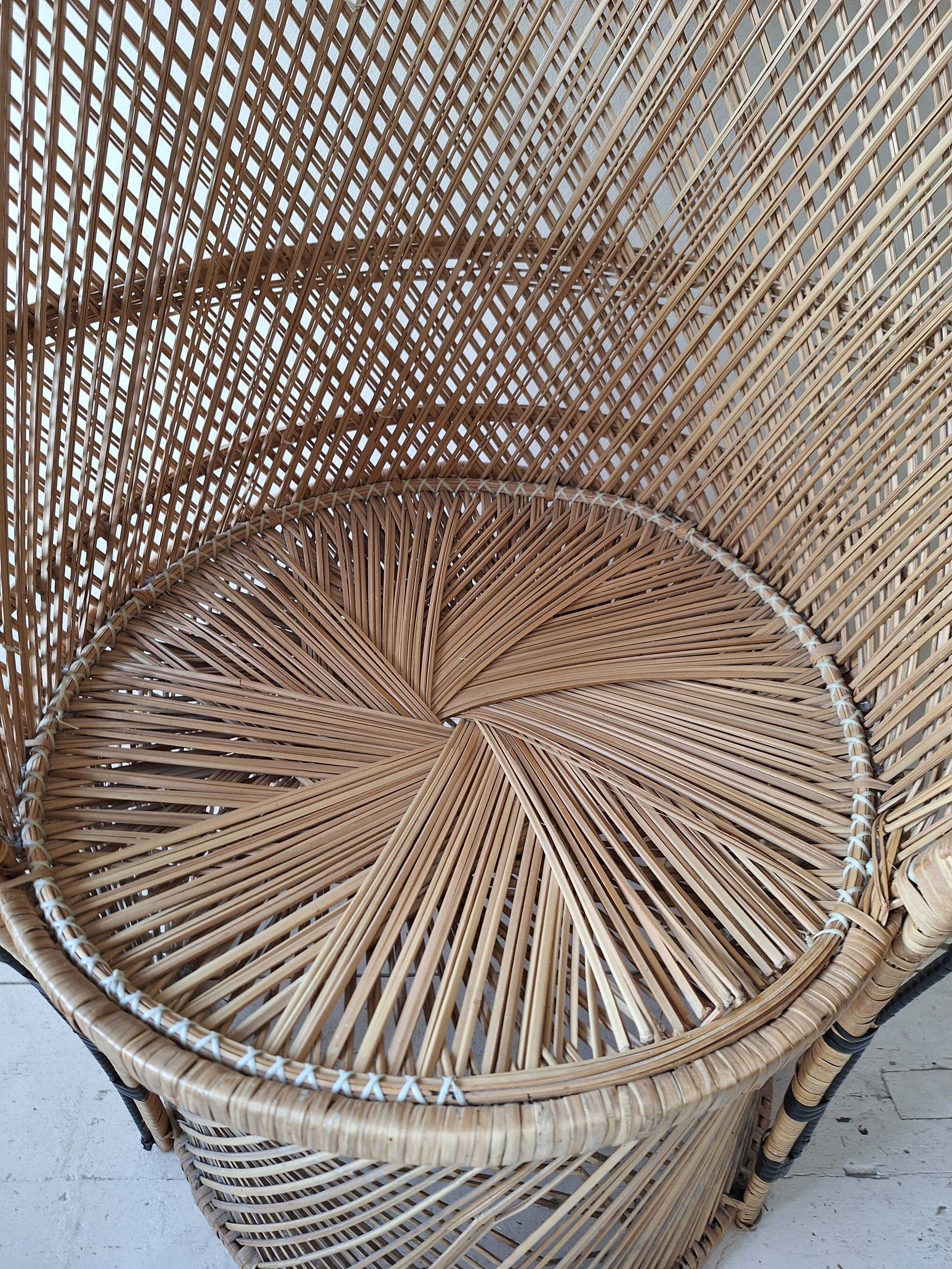 Chaise en rotin vintage