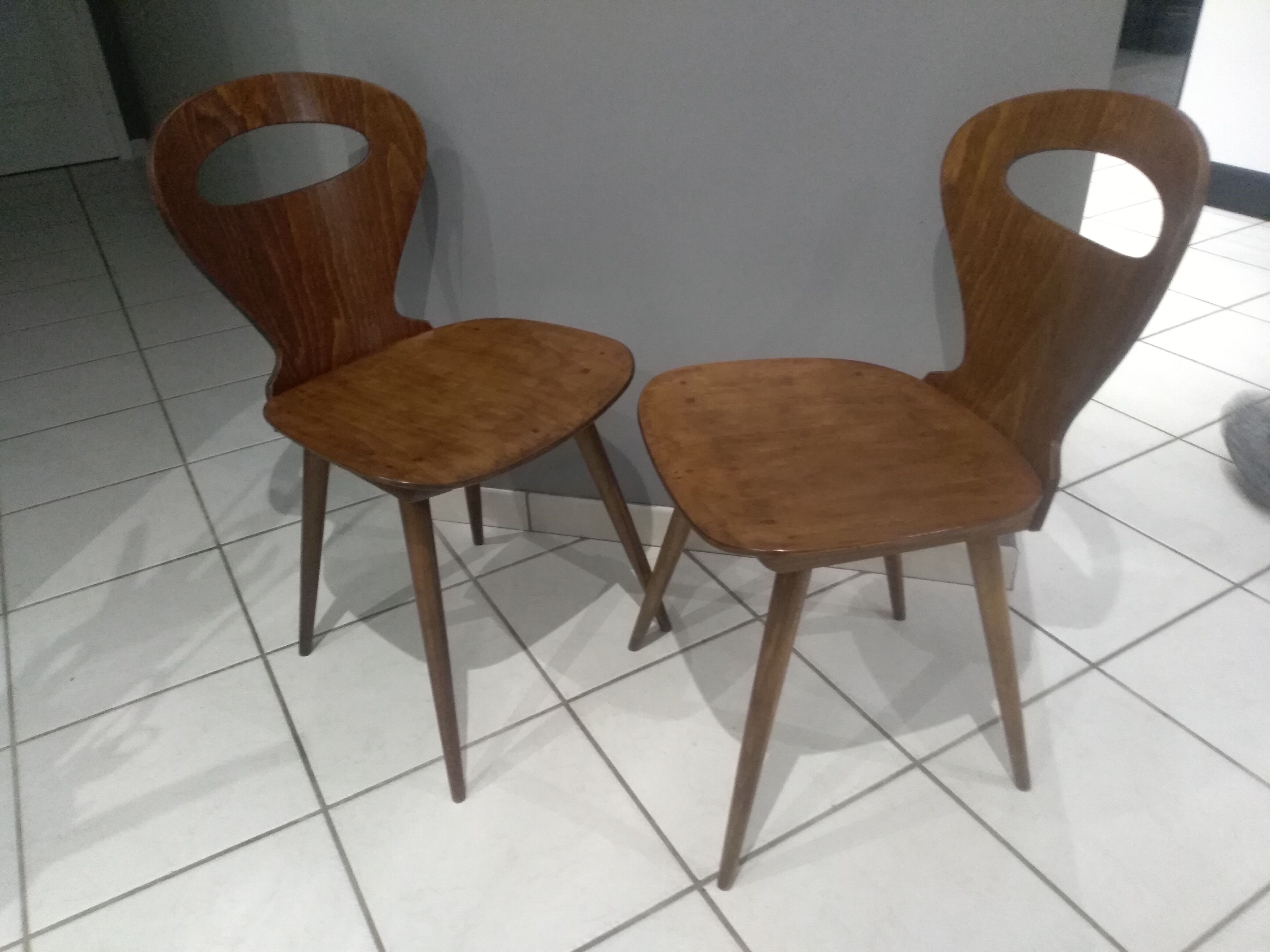 Pair of bistrot chairs Baumann Ant, 1960