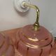 Pair of white ceramic wall lights with pink glass