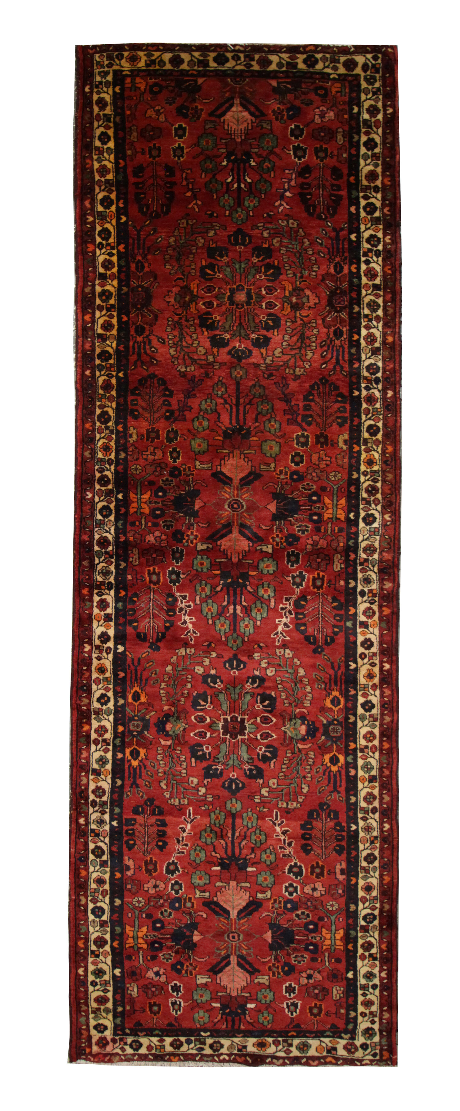 Tapis traditionnel persan vintage Long tapis en laine tissée à la main 110x350cm