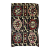 Kilim Turc Yoruk Vintage 175x282 cm Geometrique Marron et Beige